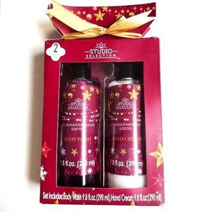 Body Wash & Hand Lotion Gift Box Bath Set Studio Selection Fig Pear Pomegrante
